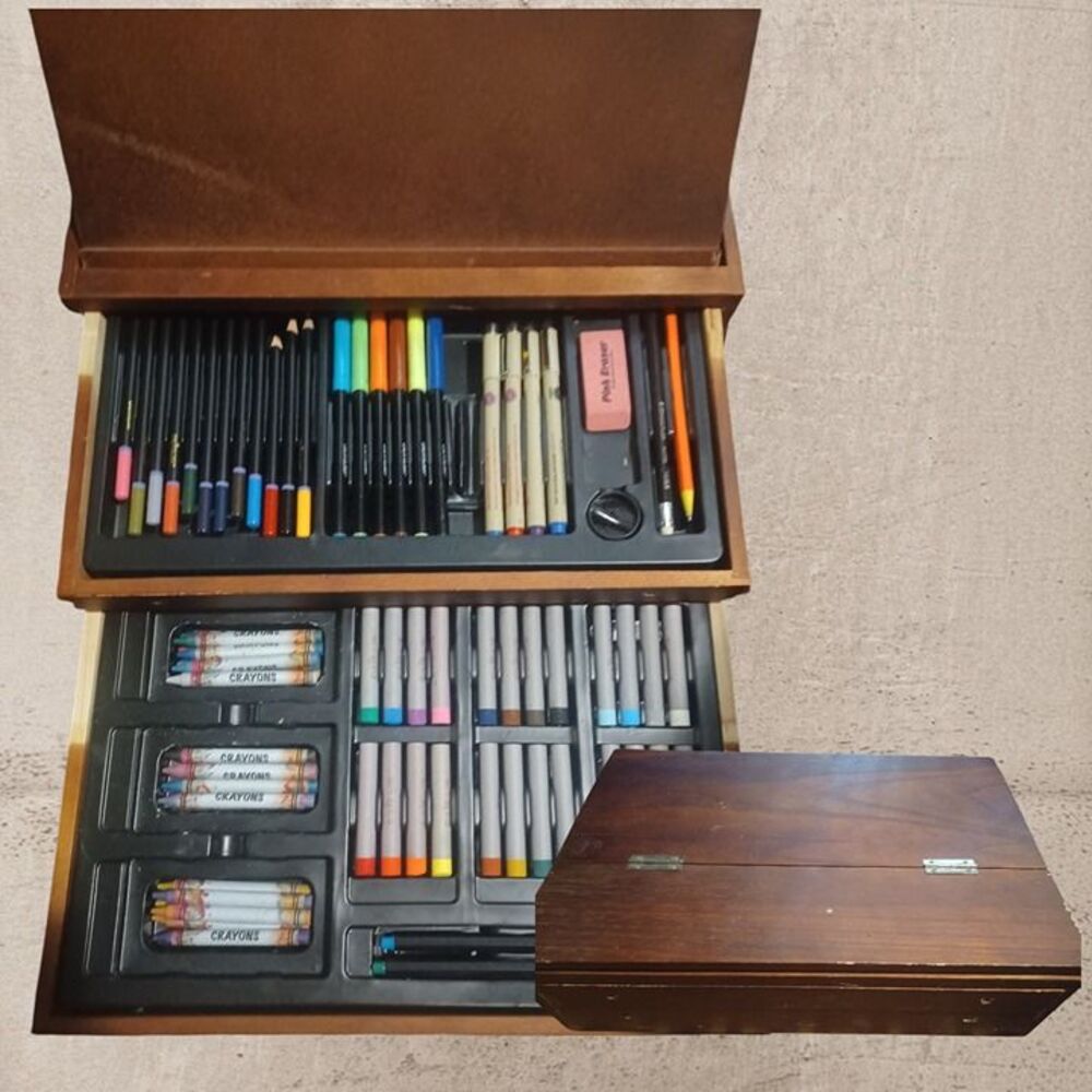 Artist's Loft deluxe drawing kit - Artist Paint Sketch Pencil Easel Wooden Box